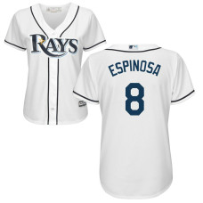 Women - Danny Espinosa #8 Tampa Bay Rays Home White Cool Base Jersey