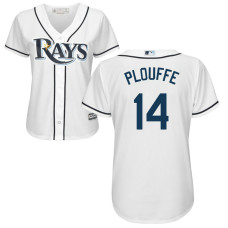 Women - Trevor Plouffe #14 Tampa Bay Rays Home White Cool Base Jersey