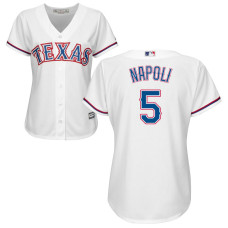 Women - Texas Rangers #5 Mike Napoli Home White Cool Base Jersey