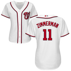 Women - Washington Nationals #11 Ryan Zimmerman Home White Cool Base Jersey