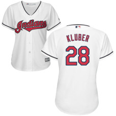 Womens Cleveland Indians Corey Kluber #28 Home White Cool Base Jersey