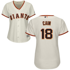 Women - San Francisco Giants Matt Cain #18 Cream Official Cool Base Jersey