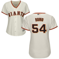 Women - San Francisco Giants Sergio Romo #54 Cream Official Cool Base Jersey