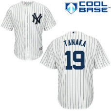 YOUTH New York Yankees #19 Masahiro TanakaAuthentic White/Navy Blue Pinstripe Home Jersey
