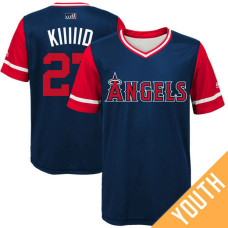 YOUTH Los Angeles Angels Mike Trout #27 Kiiiiid Navy Nickname 2017 Little League Players Weekend Jersey