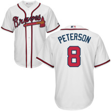YOUTH Atlanta Braves Jace Peterson #8 White Authentic Cool base Jersey