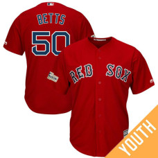 YOUTH Mookie Betts #50 Boston Red Sox 2017 Postseason Scarlet Cool Base Jersey