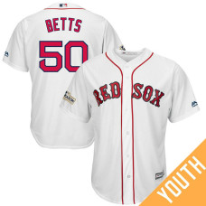 YOUTH Mookie Betts #50 Boston Red Sox 2017 Postseason White Cool Base Jersey