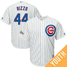 YOUTH Anthony Rizzo #44 Chicago Cubs 2017 Postseason White Cool Base Jersey