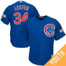 YOUTH Jon Lester #34 Chicago Cubs 2017 Postseason Royal Cool Base Jersey