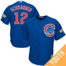 YOUTH Kyle Schwarber #12 Chicago Cubs 2017 Postseason Royal Cool Base Jersey