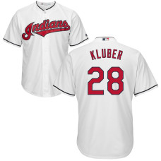 YOUTH Cleveland Indians Corey Kluber #28 Home White Cool Base Jersey