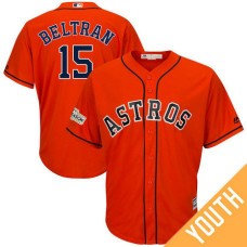 YOUTH Carlos Beltran #15 Houston Astros 2017 Postseason Orange Cool Base Jersey