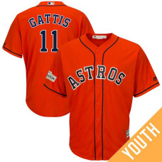 YOUTH Evan Gattis #11 Houston Astros 2017 Postseason Orange Cool Base Jersey