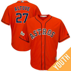 YOUTH Jose Altuve #27 Houston Astros 2017 Postseason Orange Cool Base Jersey