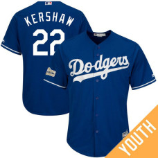 YOUTH Clayton Kershaw #22 Los Angeles Dodgers 2017 Postseason Royal Cool Base Jersey