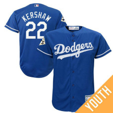 YOUTH Clayton Kershaw #22 Los Angeles Dodgers 2017 World Series Bound Royal Cool Base Jersey