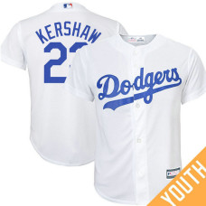 YOUTH Clayton Kershaw #22 Los Angeles Dodgers Replica White Cool Base Jersey