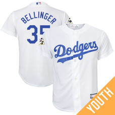YOUTH Cody Bellinger #35 Los Angeles Dodgers 2017 World Series Bound White Cool Base Jersey