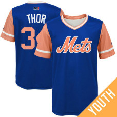 YOUTH New York Mets Noah Syndergaard #34 Thor Royal Nickname 2017 Little League Players Weekend Jersey