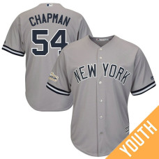 YOUTH Aroldis Chapman #54 New York Yankees 2017 Postseason Grey Cool Base Jersey