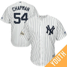 YOUTH Aroldis Chapman #54 New York Yankees 2017 Postseason White Cool Base Jersey