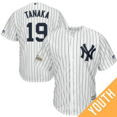 YOUTH Masahiro Tanaka #19 New York Yankees 2017 Postseason White Cool Base Jersey