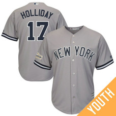 YOUTH Matt Holliday #17 New York Yankees 2017 Postseason Grey Cool Base Jersey