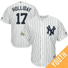 YOUTH Matt Holliday #17 New York Yankees 2017 Postseason White Cool Base Jersey