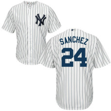 YOUTH New York Yankees #24 Gary Sanchez Home White Cool Base Jersey