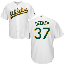 YOUTH Oakland Athletics #37 Jaff Decker Home White Cool Base Jersey