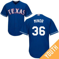 YOUTH Texas Rangers #36 Mike Minor Alternate Royal Cool Base Jersey