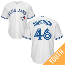 YOUTH Toronto Blue Jays #46 Brett Anderson Home White Cool Base Jersey