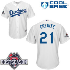 Los Angeles Dodgers #21 Zack Greinke White Cool Base Home Jersey