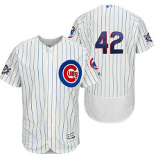 Chicago Cubs White Royal Authentic Flex Base Jersey 2018 Jackie Robinson Day