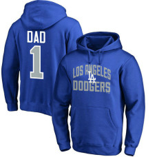 Los Angeles Dodgers Father's Day Royal #1 Dad Player Pullover Hoodie