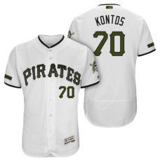 Pittsburgh Pirates #70 George Kontos White 2018 Home Alternate Authentic Collection Flex Base Jersey