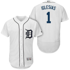 Detroit Tigers #1 Jose Iglesias White 2018 Home Authentic Collection Flex Base Jersey