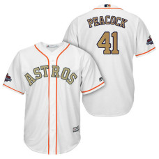 Houston Astros #41 Brad Peacock White Cool Base Jersey 2018 Gold Program