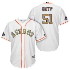 Houston Astros #51 James Hoyt White Cool Base Jersey 2018 Gold Program