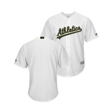 Oakland Athletics White Cool Base Jersey 2018 Memorial Day