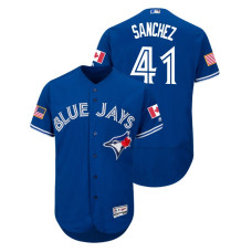 Toronto Blue Jays Royal #41 Aaron Sanchez 2018 Stars & Stripes Flex Base Jersey