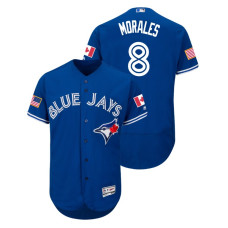 Toronto Blue Jays Royal #8 Kendrys Morales 2018 Stars & Stripes Flex Base Jersey