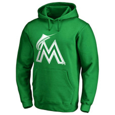 Miami Marlins Kelly Green St. Patrick's Day White Logo Pullover Hoodie