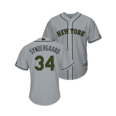 New York Mets #34 Noah Syndergaard Cool Base Jersey 2018 Memorial Day Gray