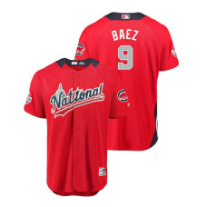 National League #9 Javier Baez Home 2018 MLB All-Star Red Run Derby Jersey