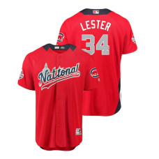 National League #34 Jon Lester Home 2018 MLB All-Star Red Run Derby Jersey