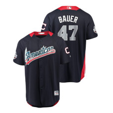 American League #47 Trevor Bauer 2018 MLB All-Star Navy Home Run Derby Jersey