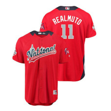 National League #11 J.T. Realmuto Home 2018 MLB All-Star Red Run Derby Jersey