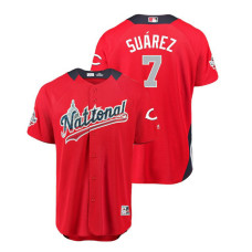 National League #7 Eugenio Suarez Home 2018 MLB All-Star Red Run Derby Jersey